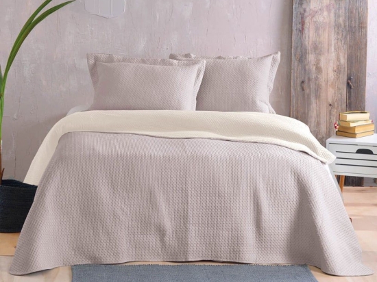 Κουβερλί Allure 02 Double Face (Σετ 3τμχ) Beige-Ecru Ρυθμός King Size 240x250cm Microfiber