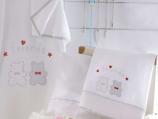 Κουβέρτα Πικέ Bip & Pip White Ρυθμός Κούνιας 120x150cm 100% Βαμβάκι