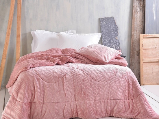 Κουβερτοπάπλωμα Παιδικό Lotus Pink Ρυθμός Ημίδιπλο 160x220cm Flannel.Sherpa
