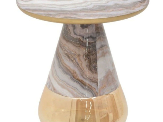 Tραπεζάκι Βοηθητικό Boundar 115-003178 Φ50x49cm Grey-Gold