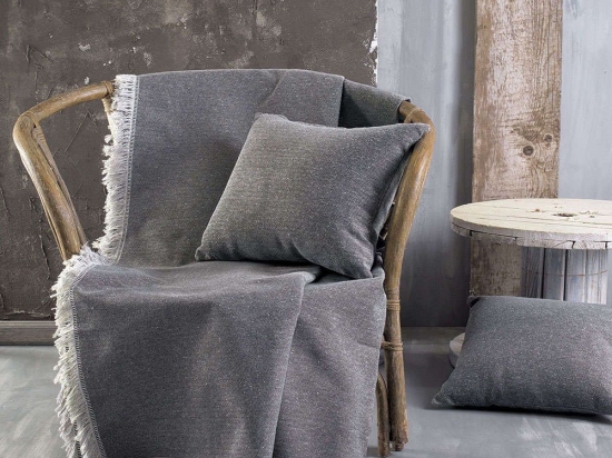 Ριχτάρι Miller 02 Grey Ρυθμός Τετραθέσιο 180x330cm 100% Βαμβάκι