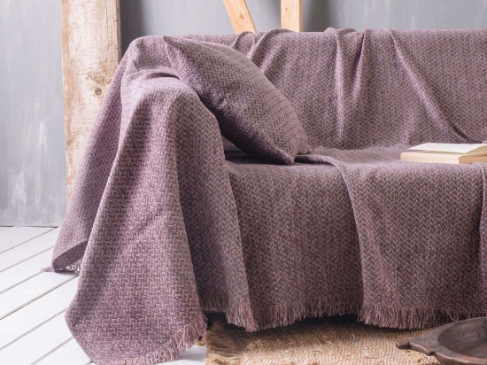 Ριχτάρι Vanda 04 Purple Ρυθμός Πολυθρόνα 180x180cm Chenille-Πολυέστερ