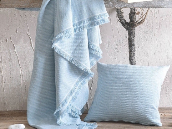 Ριχτάρι Utopia Light Blue Ρυθμός Πολυθρόνα 160x180cm Βαμβάκι-Πολυέστερ
