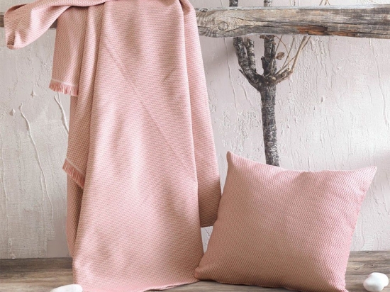 Ριχτάρι Utopia Pink Ρυθμός Τριθέσιο 180x280cm Βαμβάκι-Πολυέστερ