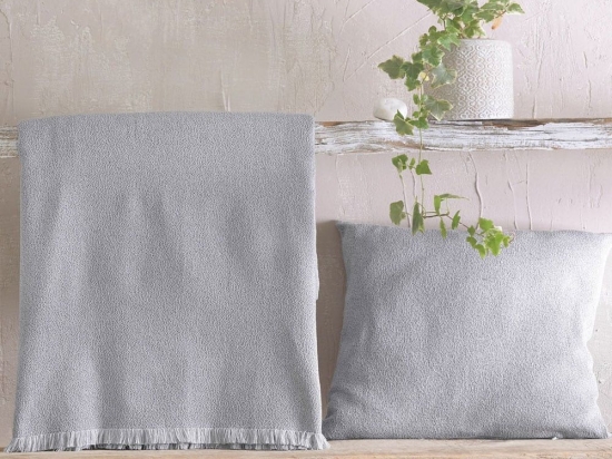 Ριχτάρι Tusca Grey Ρυθμός Διθέσιο 180x240cm Βαμβάκι-Πολυέστερ