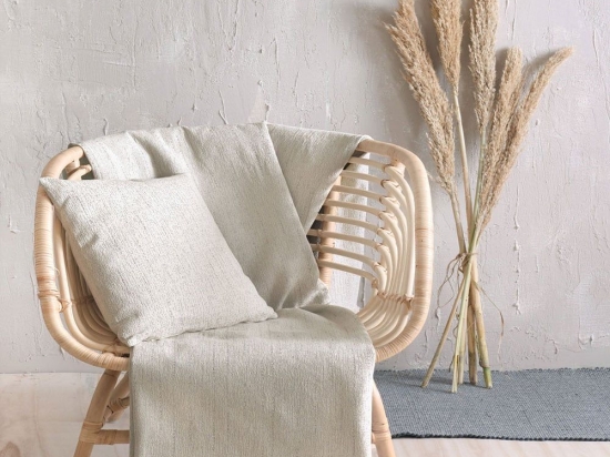Ριχτάρι Dante Beige Ρυθμός Τριθέσιο 180x280cm Βαμβάκι-Πολυέστερ
