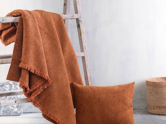 Ριχτάρι Essie Terracotta Ρυθμός Διθέσιο 180x240cm Chenille,Βαμβάκι,Polyester