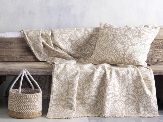 Ριχτάρι Vilano Ecru-Beige Ρυθμός Τετραθέσιο 180x330cm Chenille,Βαμβάκι,Polyester