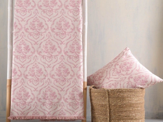 Ριχτάρι Medallion Pink Ρυθμός Διθέσιο 180x240cm Βαμβάκι-Πολυέστερ