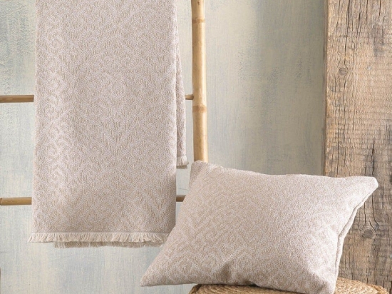 Ριχτάρι Herman Dark Beige Ρυθμός Τριθέσιο 180x280cm Βαμβάκι-Πολυέστερ