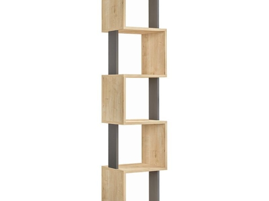 Βιβλιοθήκη Piri 119-001027 35x30x161cm Oak - Anthracite Μελαμίνη