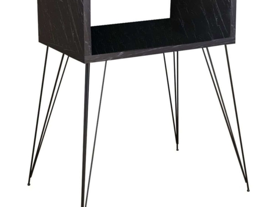 Κομοδίνο Naida 120-000402 45x30x59cm Marble Effect Black