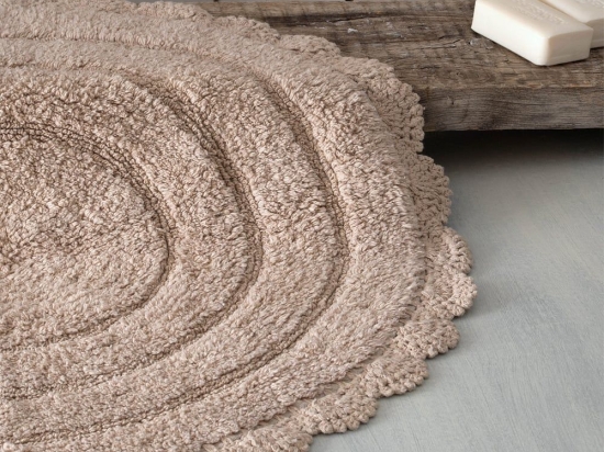Ταπέτο Μπάνιου Opal 02 Beige Ρυθμός 70x70cm 100% Βαμβάκι