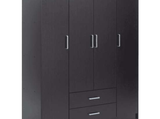 Ντουλάπα Ρούχων Olympus Wenge 159X57X183Cm 123-000046 Τετράφυλλη Μελαμίνη