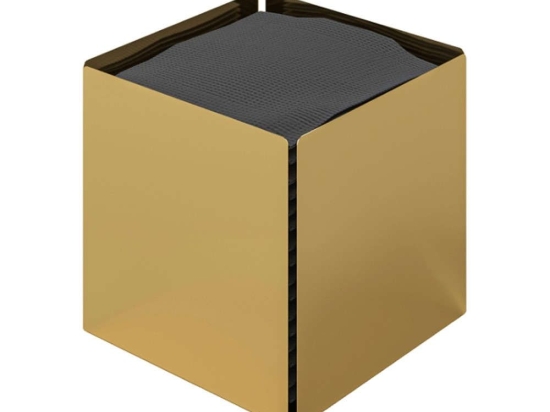 Κουτί Για Χαρτομάντηλα Κύβος 123-024 13x13x13cm Gold Pam&Co Ανοξείδωτο Ατσάλι