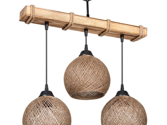Φωτιστικό Οροφής - Ράγα Fiona 147-000111 Ε27 50x18x63cm Walnut-Beige