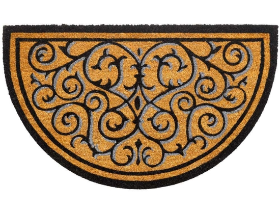 Πατάκι Εισόδου Ruco Design 102 Half Round 45X75cm Beige-Black Sdim 45X75