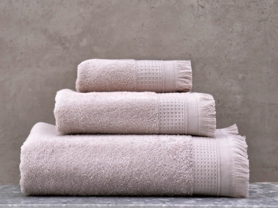 Πετσέτες Tanny Σετ 3τμχ Σε Κουτί Beige Ρυθμός Σετ Πετσέτες 100% Βαμβάκι
