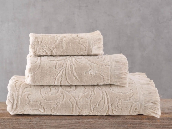 Πετσέτες Sienna (Σετ 3τμχ) Beige Ρυθμός Σετ Πετσέτες 75x150cm 100% Βαμβάκι
