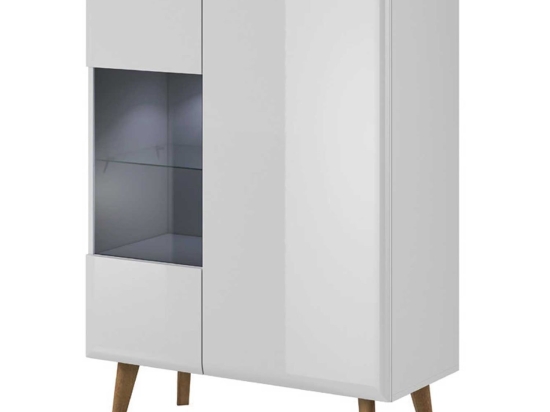 Βιτρίνα Riviera I 17104-NR White 90X134X40 cm Mdf,Γυαλί