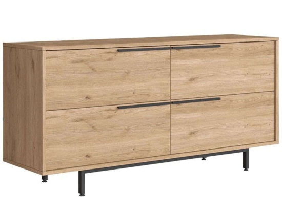 Μπουφές Lebon 176-000140 160x44,5x74cm Natural-Black Μοριοσανίδα, Μελαμίνη