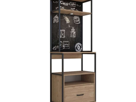 Ραφιέρα Δαπέδου Ragren 182-000089 70x40x190,8cm Walnut-Black