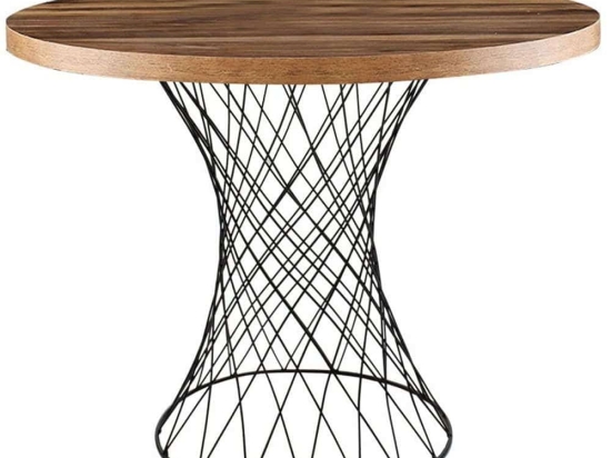 Τραπέζι Roter 190-000050 Φ90x75cm Black-Walnut Mdf,Μέταλλο