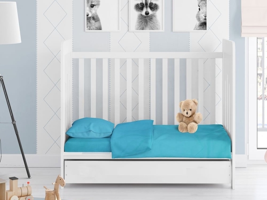Πάπλωμα Βρεφικό Solid 493 Turquoise DimCol 120x160cm 100% Βαμβάκι