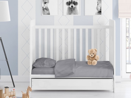 Πάπλωμα Βρεφικό Solid 495 Dark Grey DimCol 120x160cm 100% Βαμβάκι