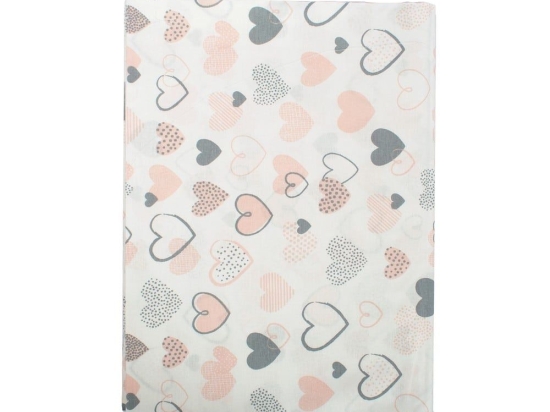 Πάνα Βρεφική Hearts 09 Coral DimCol 80x80cm 100% Βαμβάκι