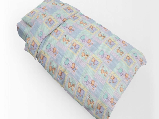 Πάπλωμα Βρεφικό Εμπριμέ Birds 14 Sky Blue DimCol 120x160cm 100% Βαμβακερή Φανέλα