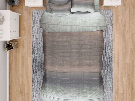 Σεντόνια Εμπριμέ Σετ 3τμχ Hor Stripes 01 Brown DimCol Μονό 160x240cm 100% Βαμβακερή Φανέλα