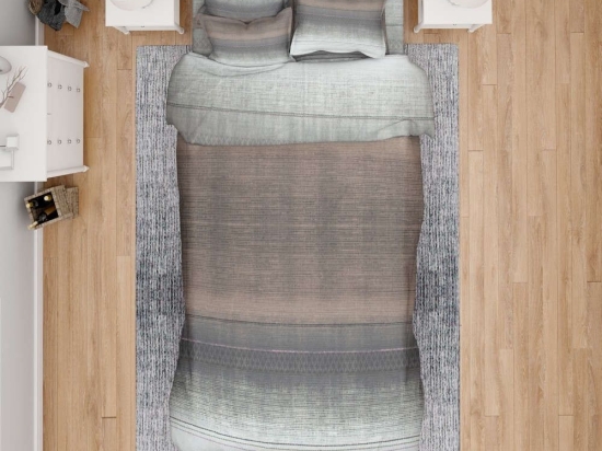 Παπλωματοθήκη Hor.Stripes 01 Grey-Brown DimCol Υπέρδιπλο 220x240cm 100% Βαμβακερή Φανέλα