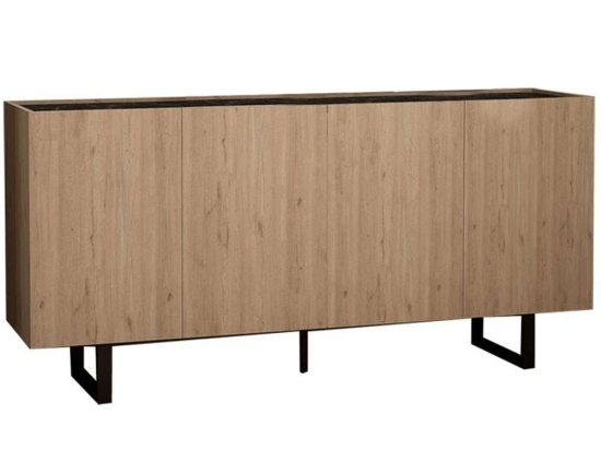 Μπουφές Kioubo 197-000182 180x42x80cm Oak-Black Μοριοσανίδα, Μέταλλο
