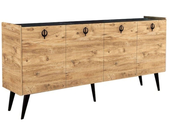 Μπουφές Jeslie 197-000207 180x40x79cm Oak-Anthracite Μελαμίνη