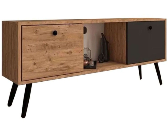 Έπιπλο Τηλεόρασης Loijo 197-000216 140x30x53,5cm Walnut-Anthracite