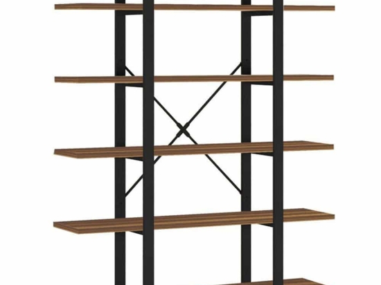 Βιβλιοθήκη Esthon 197-000228 120x28x180cm Walnut-Black