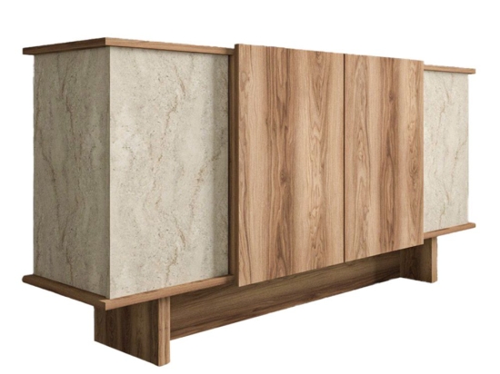 Μπουφές Aramos 197-000270 180x45x80cm Walnut Marble