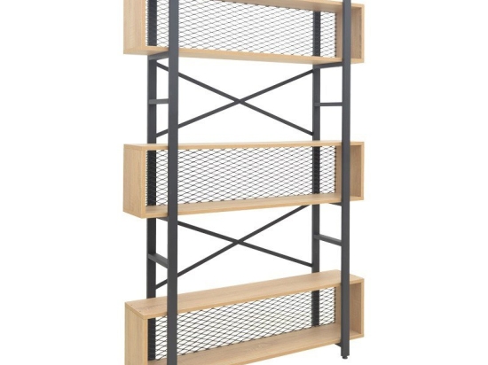 Βιβλιοθήκη Fifer 197-000291 120x28x185cm Black-Oak