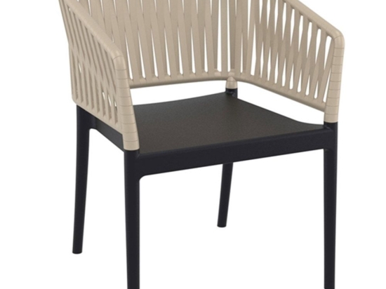 Πολυθρόνα Portofino 20.088 58x58x80cm Black-Taupe Siesta