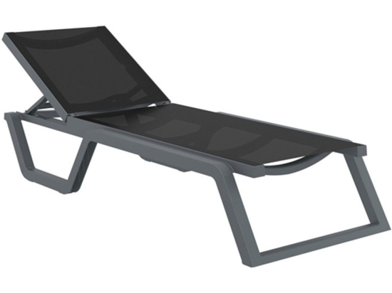 Ξαπλώστρα Rio 20.0906 187x69x33cm Dark Grey-Black