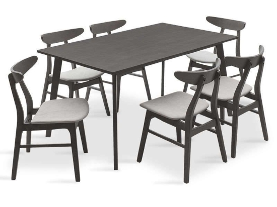 Τραπεζαρία Benson - Orlean Σετ 7τμχ 200-000191 150x90x75cm Rustic Grey 6 Θέσεων