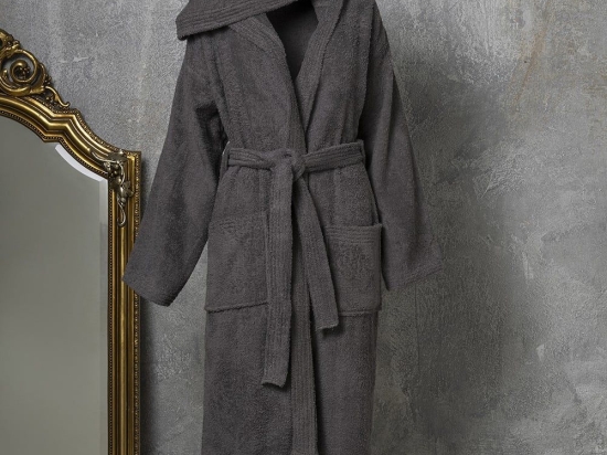 Μπουρνούζι Με Κουκούλα Liberty L Dark Grey Melinen