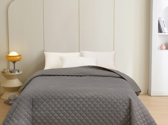 Κουβερλί Tosca Dark Grey Melinen Υπέρδιπλo 220x240cm Microfiber