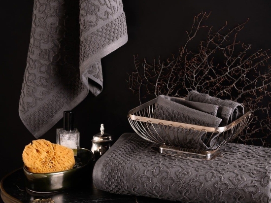 Πετσέτες Norya (Σετ 3τμχ) Anthracite Melinen Σετ Πετσέτες 70x140cm 100% Βαμβάκι