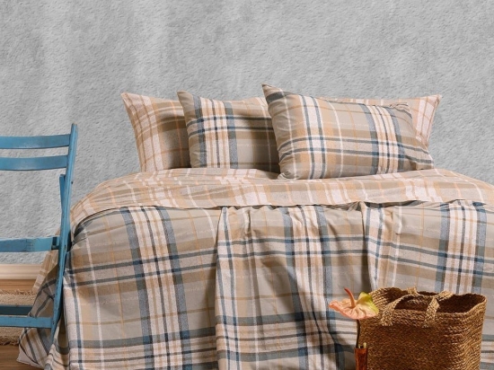 Σεντόνια Jonas (Σετ 3τμχ) Stone Blue Melinen Μονό 170x270cm 100% Βαμβάκι