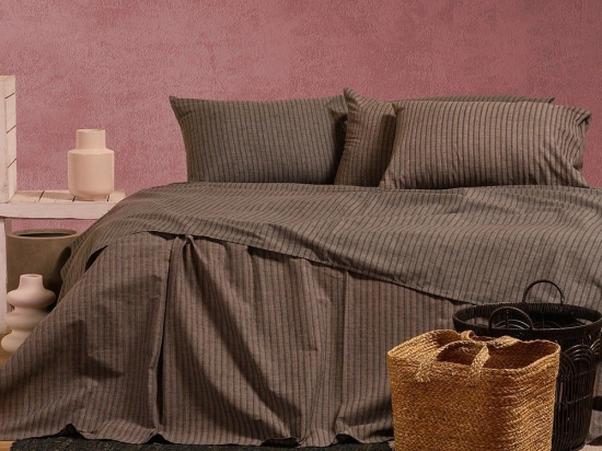 Σεντόνια Blaze (Σετ 3τμχ) Brown Melinen Διπλό 205x270cm 100% Βαμβάκι