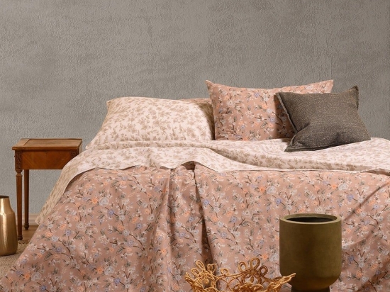 Σεντόνια Amy Με Λάστιχο (Σετ 4τμχ) Beige Melinen Υπέρδιπλο 160x232cm 100% Βαμβάκι