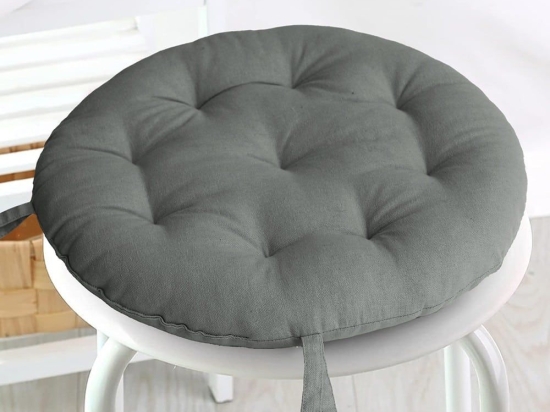 Μαξιλάρι Καρέκλας Mad Στρόγγυλο Olive-Grey Melinen 100% Βαμβάκι