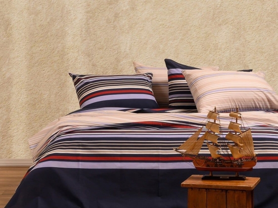 Σεντόνια Arion (Σετ 4τμχ) Blue Melinen King Size 260x270cm Βαμβάκι-Πολυέστερ